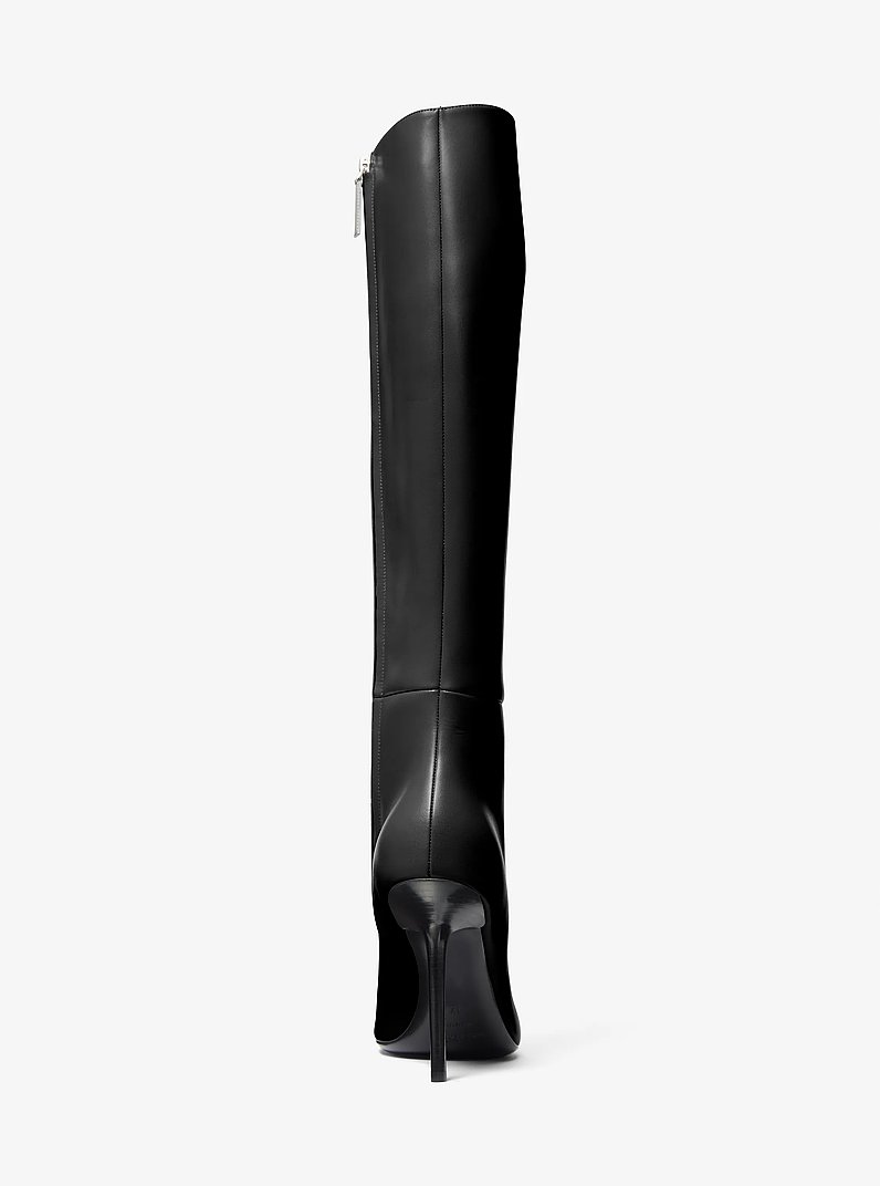 Angelina Leather Boot in BLACK | Michael Kors