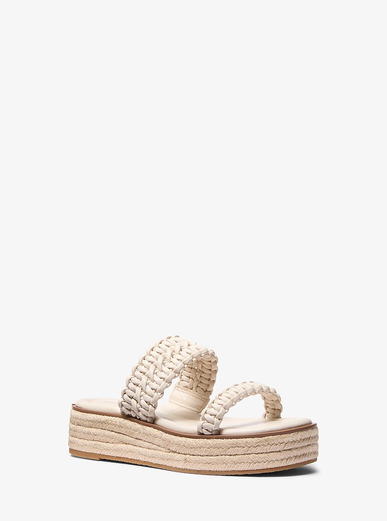 Sandale &agrave; enfiler Audrina tress&eacute;e in CR&Egrave;ME L&Eacute;GER | Michael Kors
