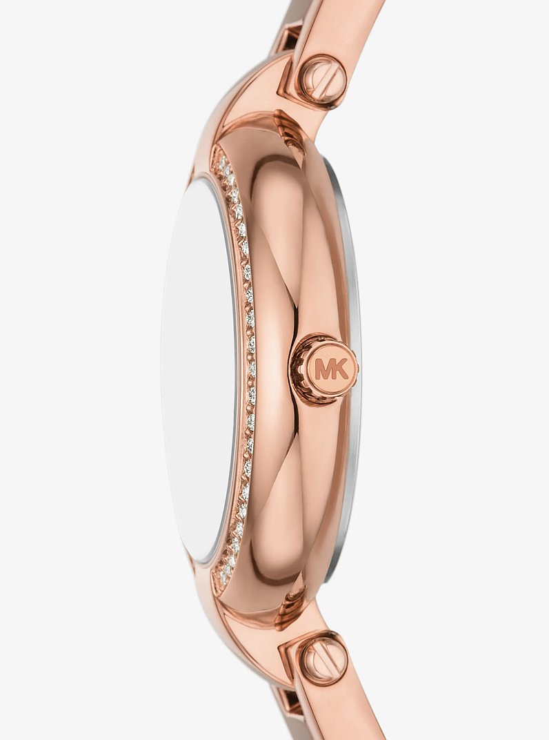 Mini Laney Rose Gold-Tone Bangle Watch in ROSE GOLD | Michael Kors