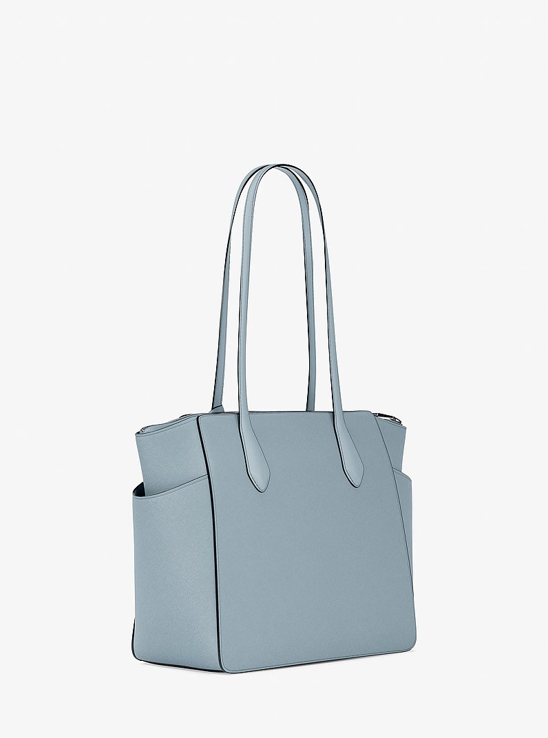 Marilyn Medium Saffiano Leather Tote Bag in PALE OCEAN | Michael Kors
