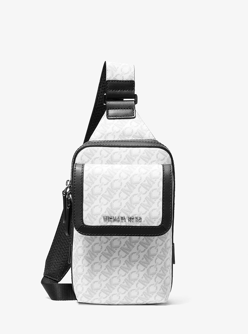 Hudson Empire Monogram Sling Pack in OPTIC WHITE | Michael Kors