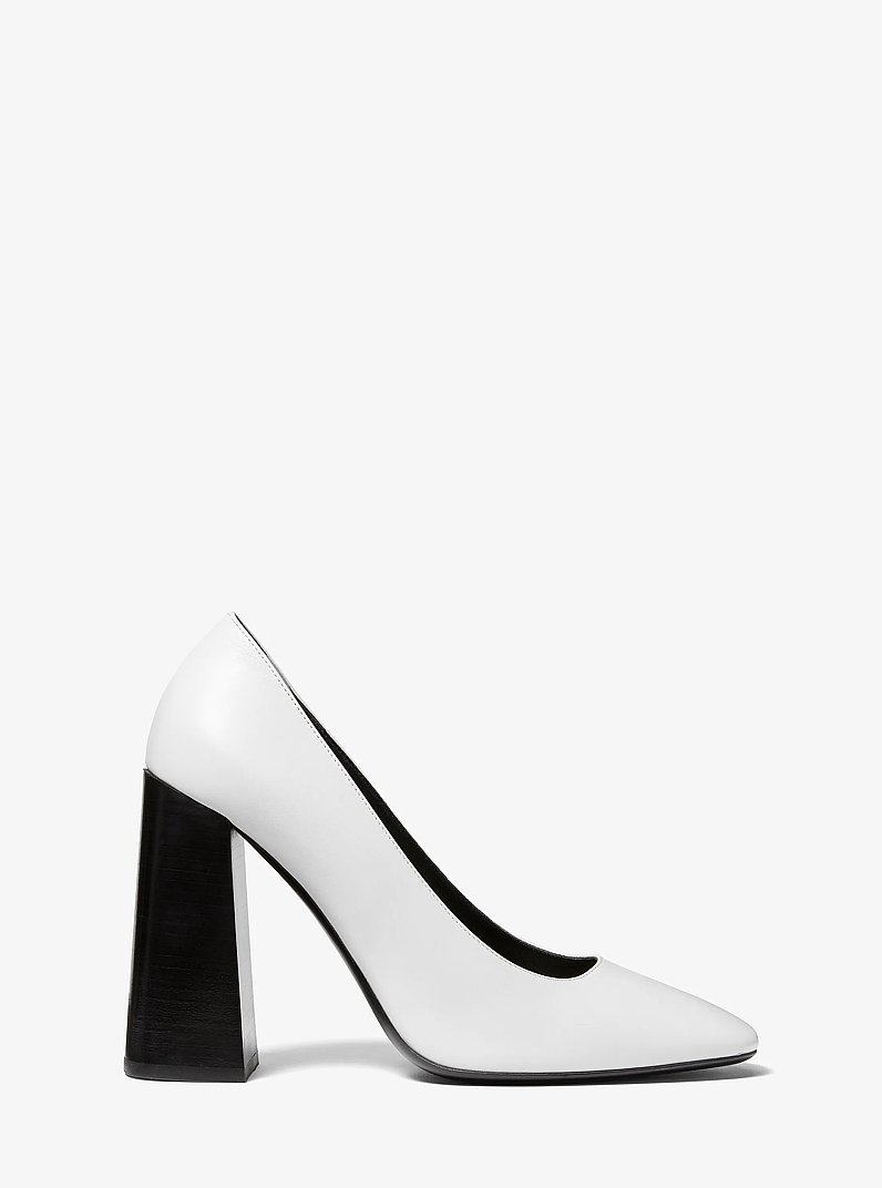 Anna Leather Pumps in OPTIC WHITE | Michael Kors