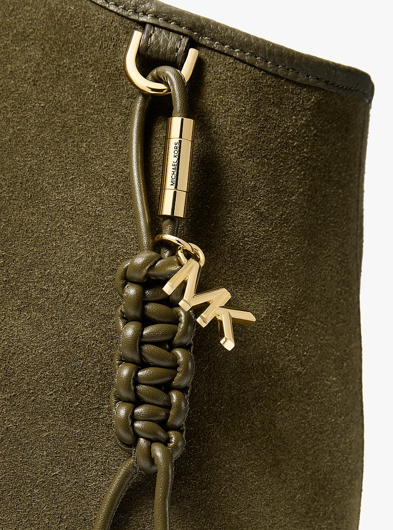 Taschenanh&auml;nger im Goldton mit geflochtenen B&auml;ndern in LODEN | Michael Kors