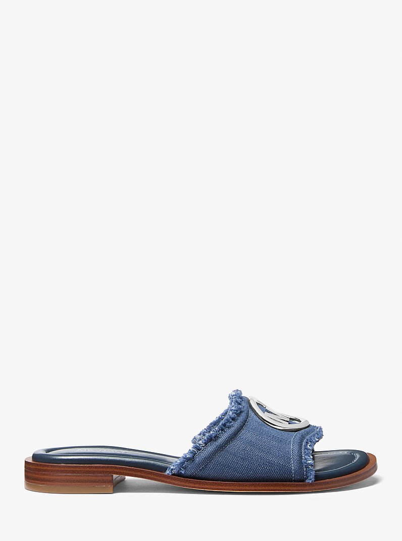 Hannah Denim Slide Sandal in [3356] | Michael Kors
