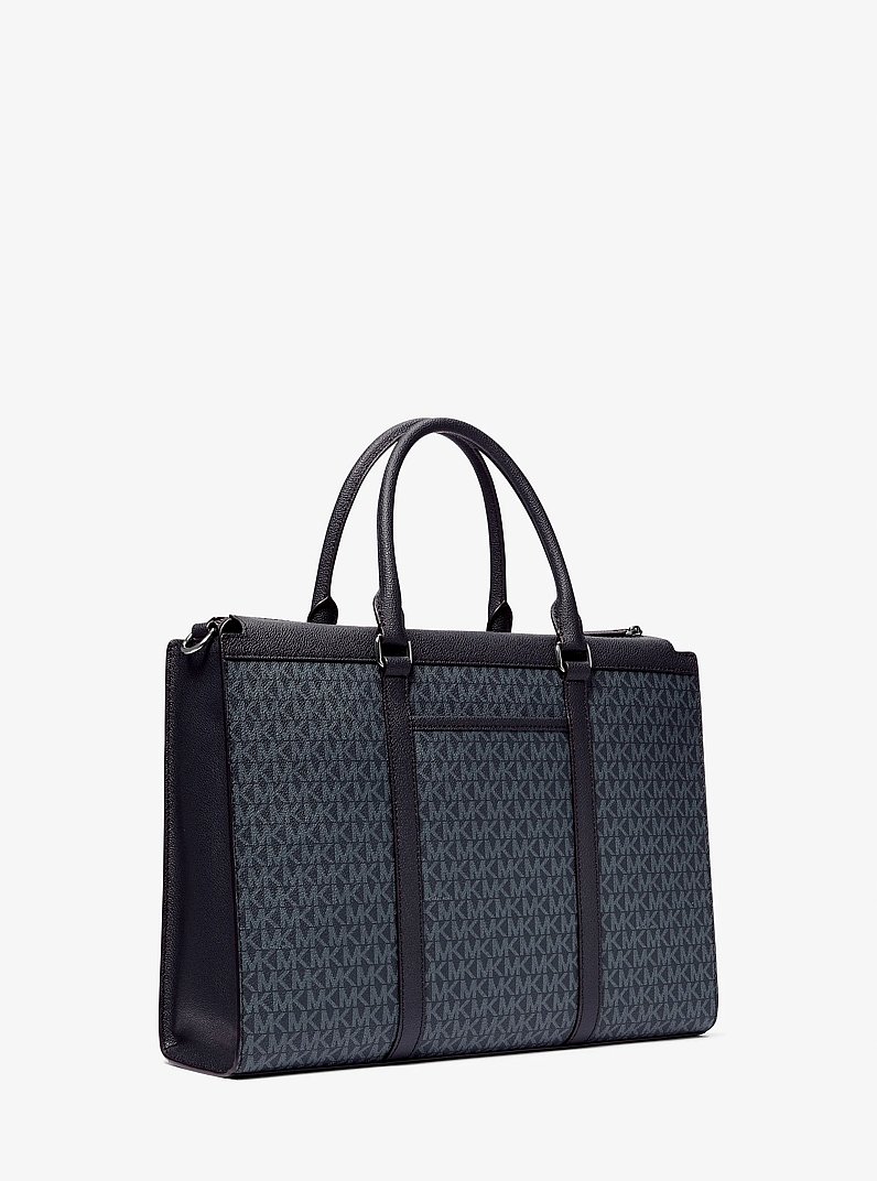 Cooper Signature Logo Briefcase in ADMRL/PLBLUE | Michael Kors