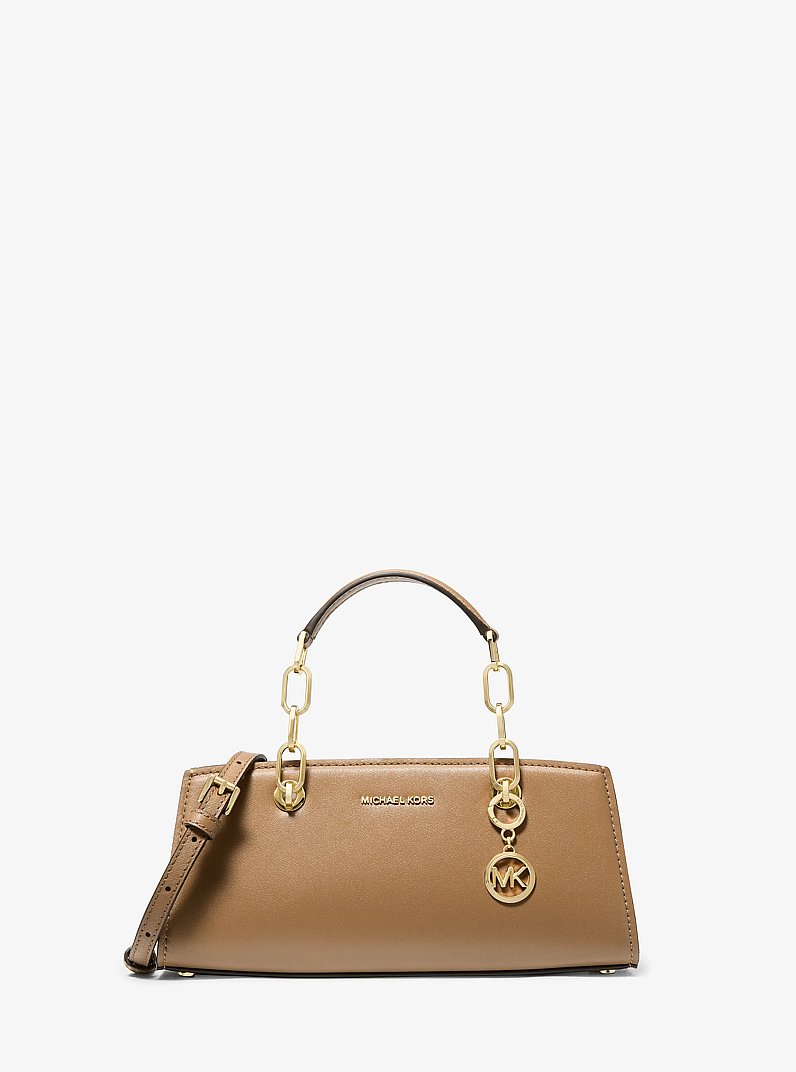 Cynthia Small Leather Satchel in HUSK | Michael Kors