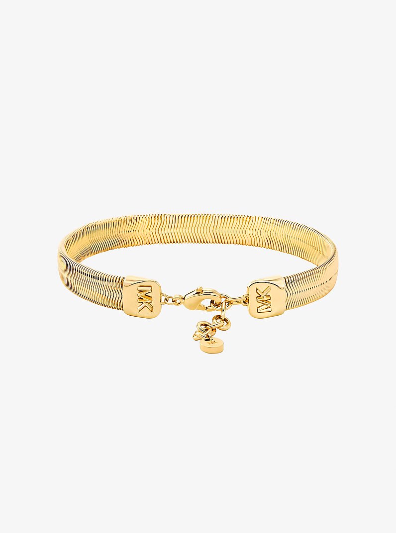 Precious Metal-Plated Brass Snake Chain Bracelet in GOLD | Michael Kors