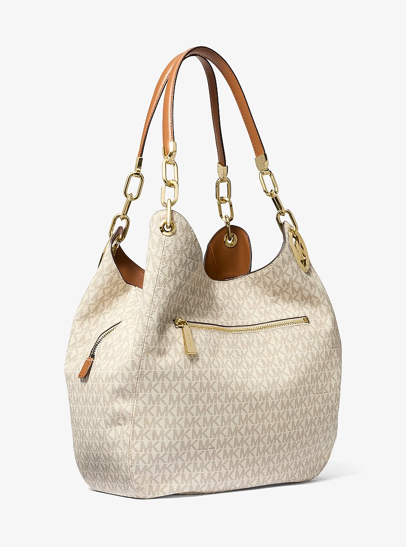 Bolso de hombro Lillie grande con logotipo in VAINILLA/BELLOTA | Michael Kors