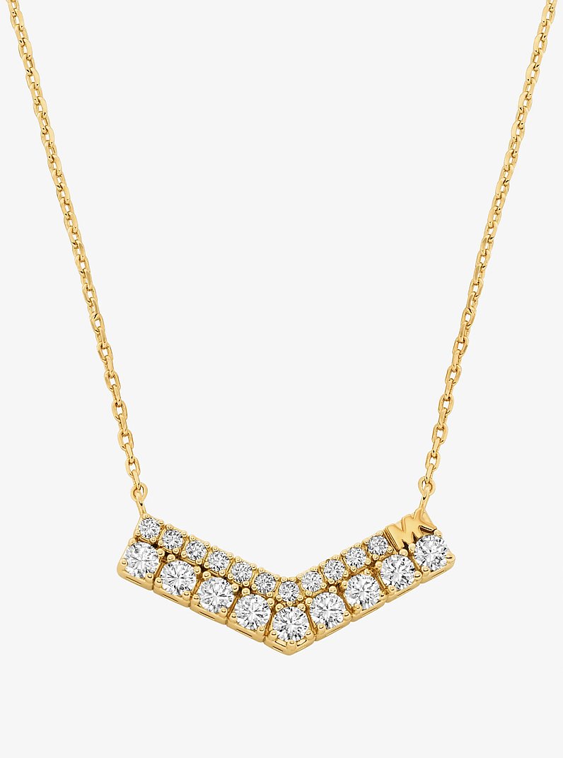 Collier &agrave; pav&eacute; et &agrave; motif de chevron in OR | Michael Kors