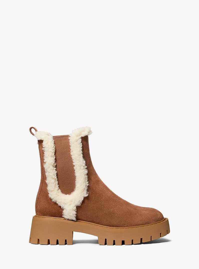 Asher Suede and Faux Shearling Boot in LUGGAGE | Michael Kors