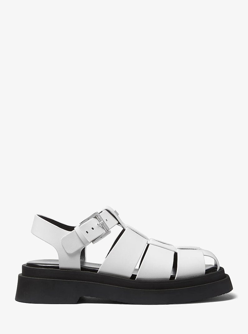 Indy Fisherman Leather Sandal in OPTIC WHITE | Michael Kors