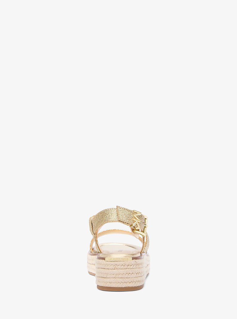 Lynn Metallic Leather Platform Espadrille Sandal