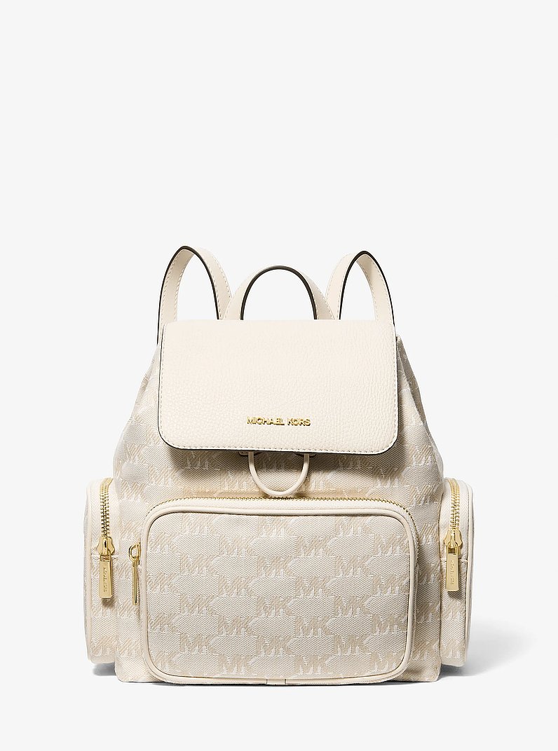 Petit sac &agrave; dos cargo Merritt en jacquard &agrave; logo in CR&Egrave;ME L&Eacute;GER | Michael Kors