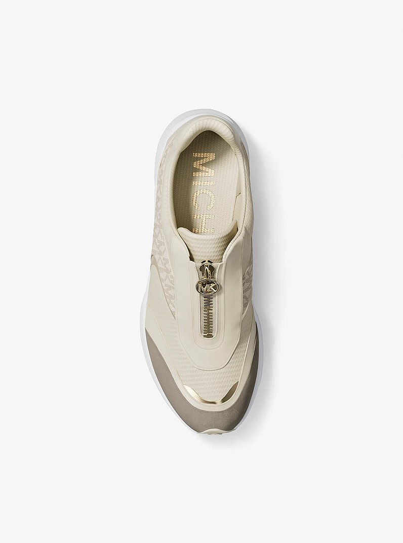 Thea Mixed-Media Trainer in VANILLA | Michael Kors
