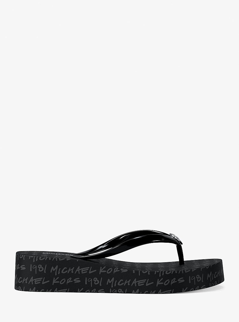 Bedford Logo Flip Flop in BLACK | Michael Kors