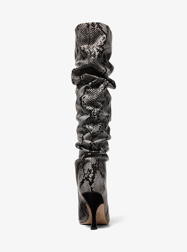 Luna Snake Embossed Leather Boot in QUARRY GREY | Michael Kors