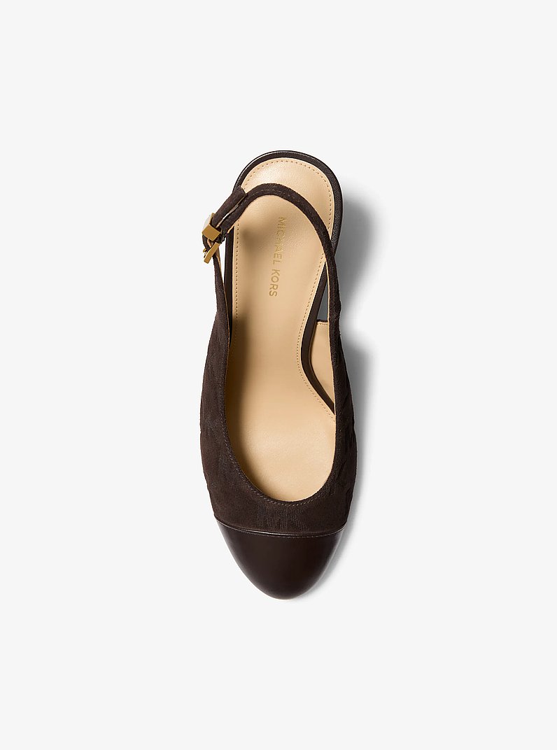 Zapato de sal&oacute;n Piper Flex de gamuza con tal&oacute;n descubierto in CHOCOLATE | Michael Kors