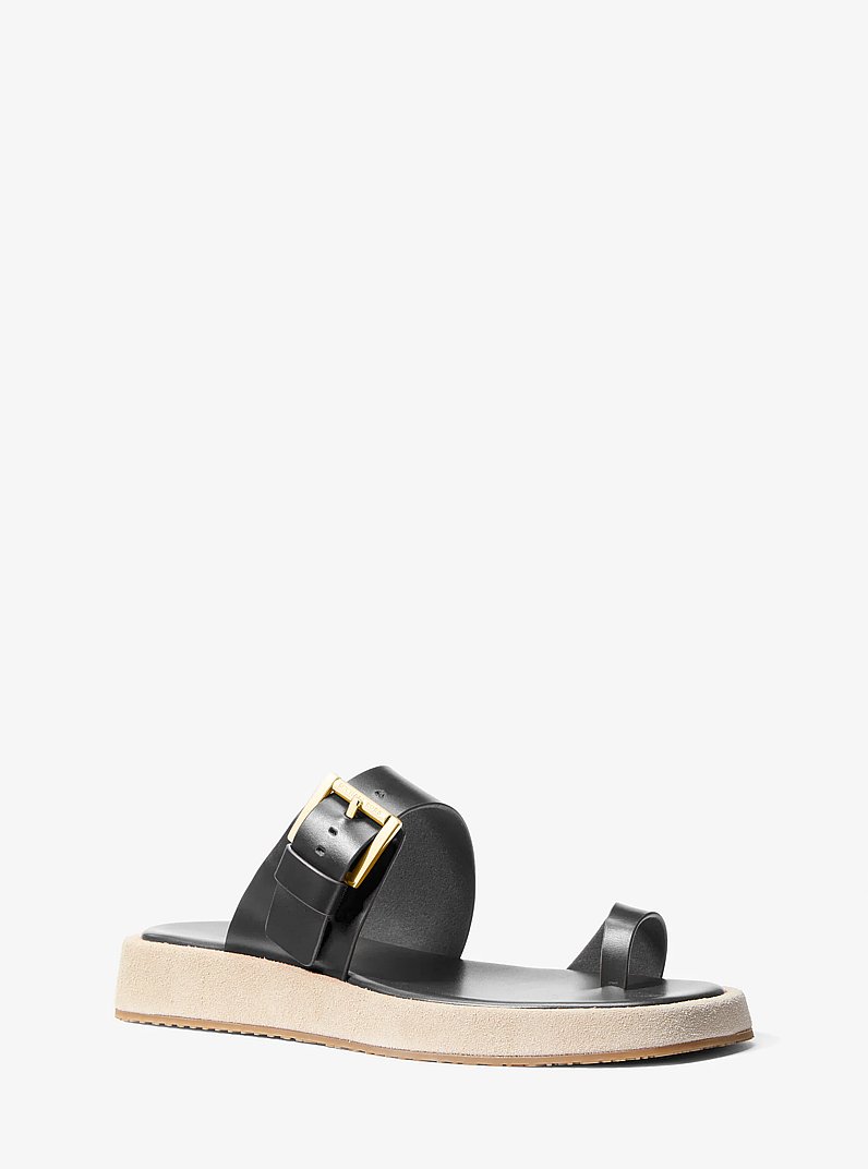 Sandale &agrave; enfiler Selah en cuir in NOIR | Michael Kors