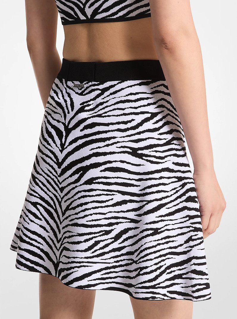 Zebra Jacquard Skirt in BLACK/WHITE | Michael Kors
