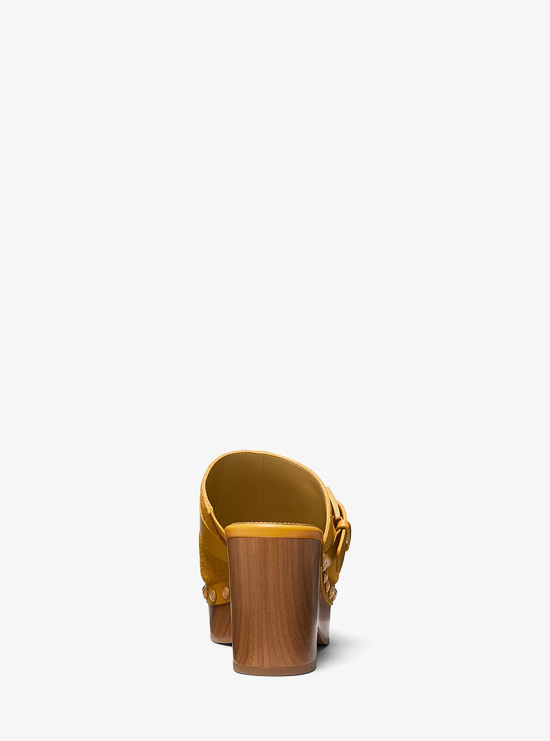 Rye Studded Suede Platform Clog in GOLDEN ROD | Michael Kors