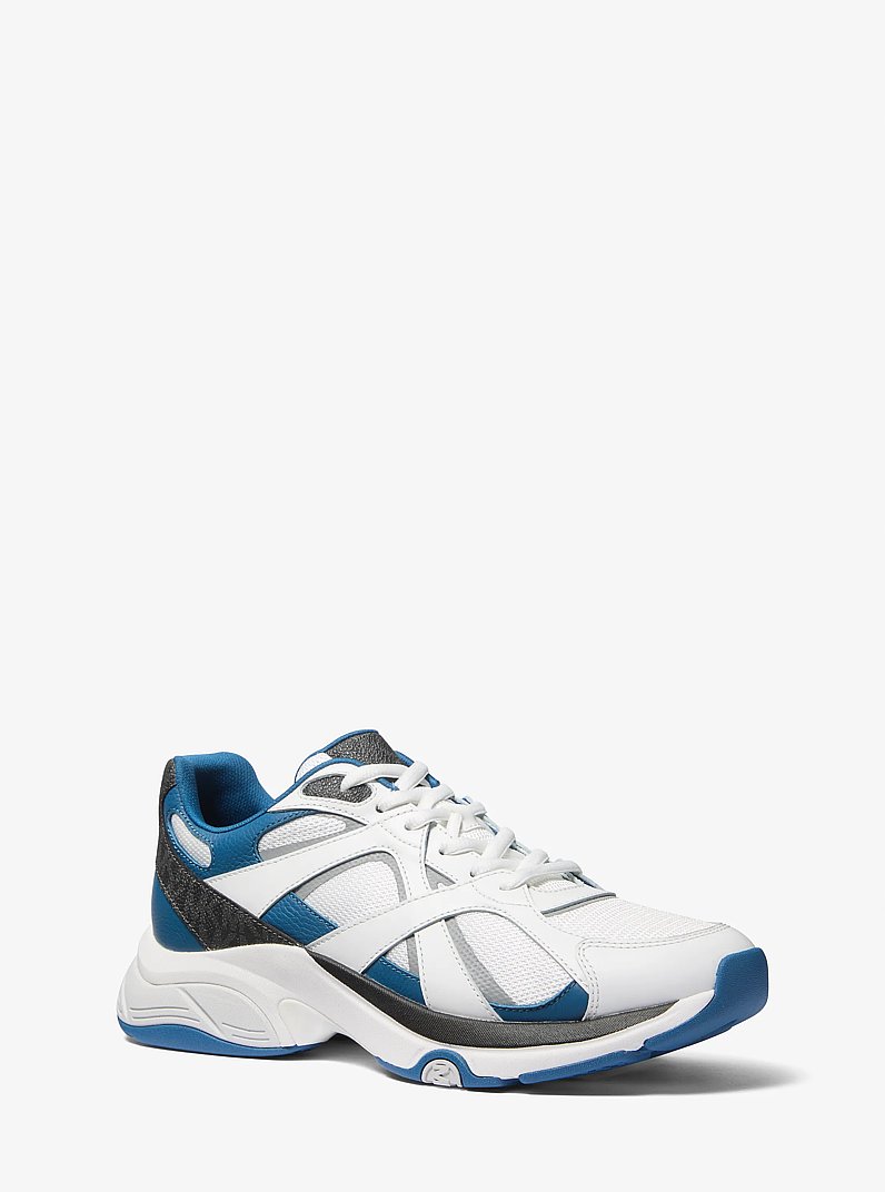 Leo Mixed-Media Trainer in IMPERIAL BLUE | Michael Kors
