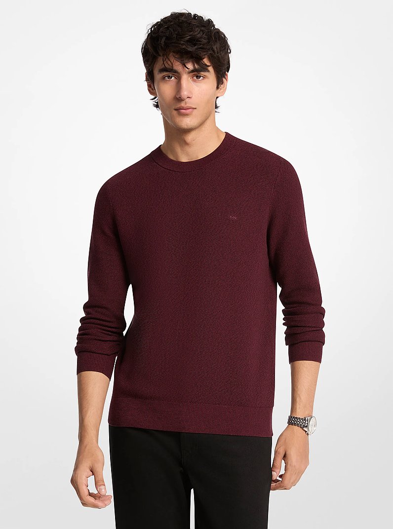 Cotton Moulin&eacute; Sweater in OXBLOOD | Michael Kors