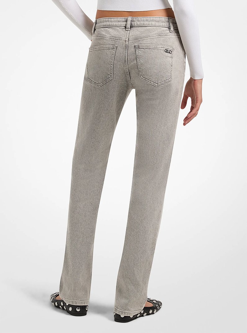 Stretch Denim Cigarette Jeans in LTCONCRTWSH | Michael Kors