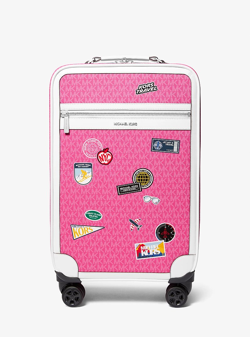 Small Embellished Signature Logo Suitcase in DRAGONFRUIT | Michael Kors