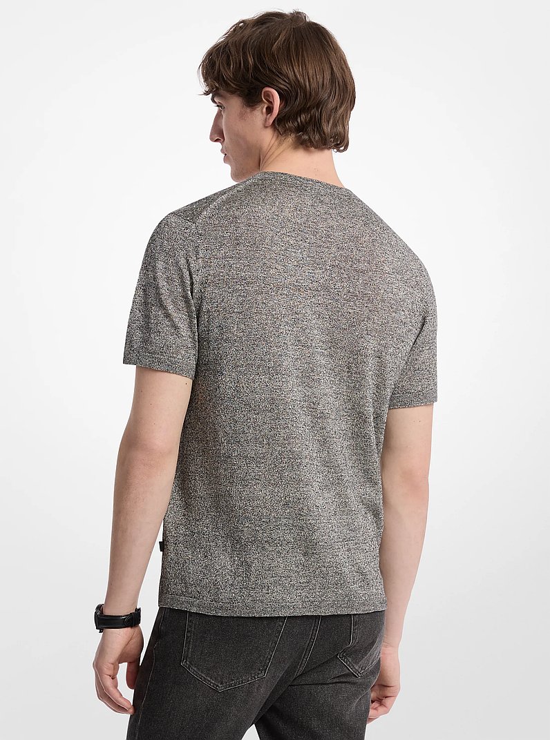 Camiseta de algod&oacute;n y lino in NEGRO | Michael Kors