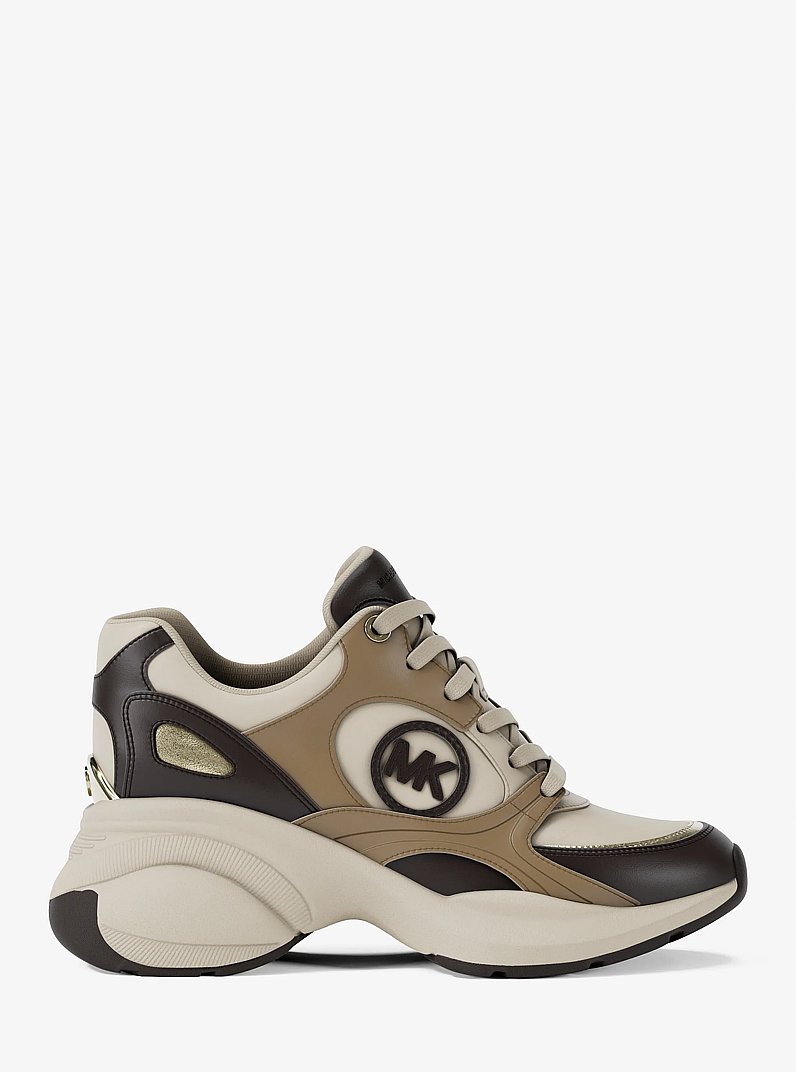 Zuma Leather and Mesh Trainer in CHOCOLATE COMBO | Michael Kors