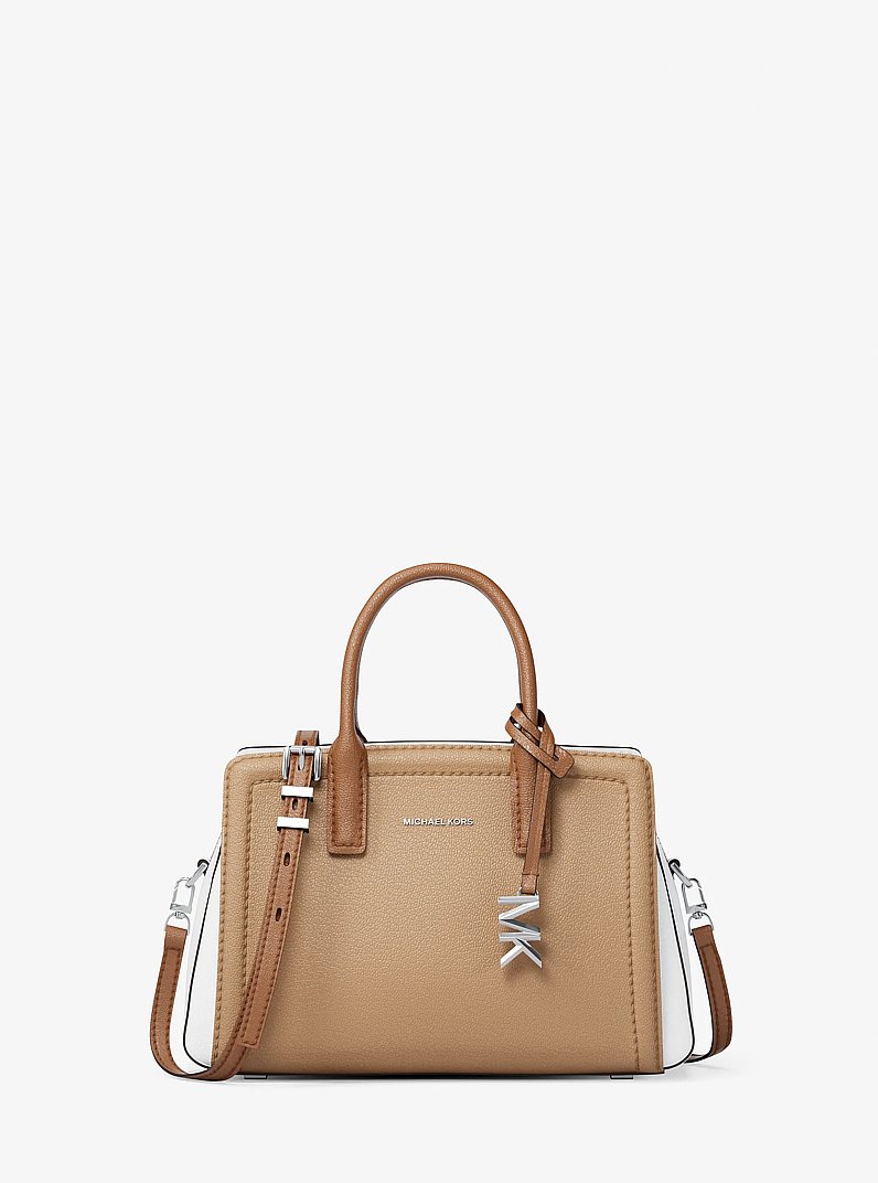 Laila Extra-Small Color-Block Leather Crossbody Bag in PEANUT MULTI | Michael Kors