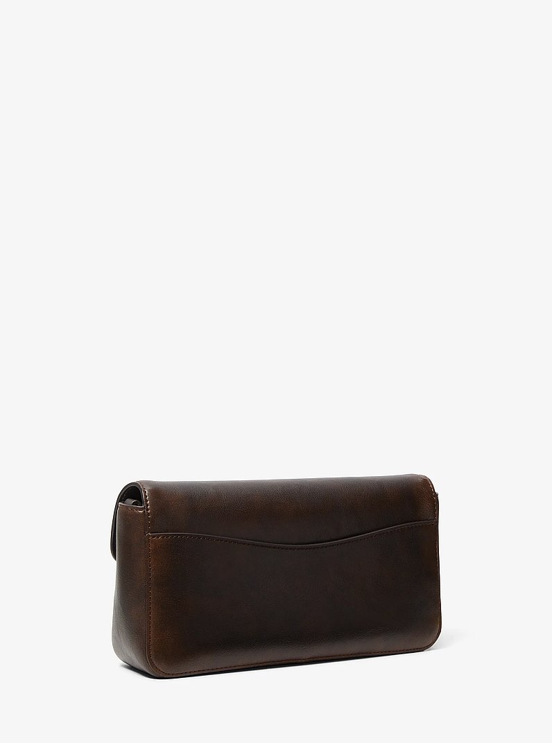 Kacey Medium Burnished Shoulder Bag in CHOCOLATE | Michael Kors