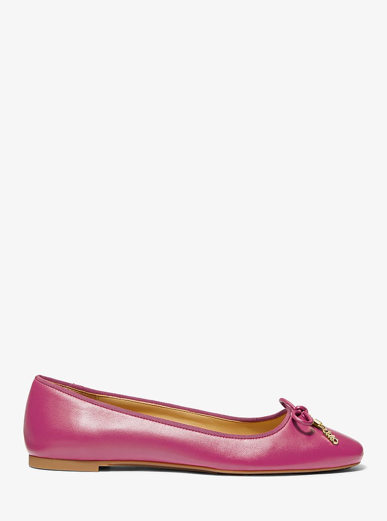 Nori Leather Ballet Flat in DEEP FUCHSIA | Michael Kors
