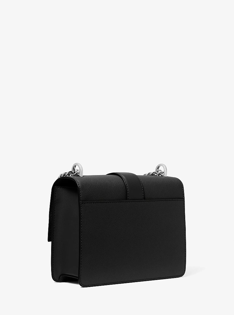 Petit sac &agrave; bandouli&egrave;re Greenwich en cuir Saffiano in NOIR | Michael Kors