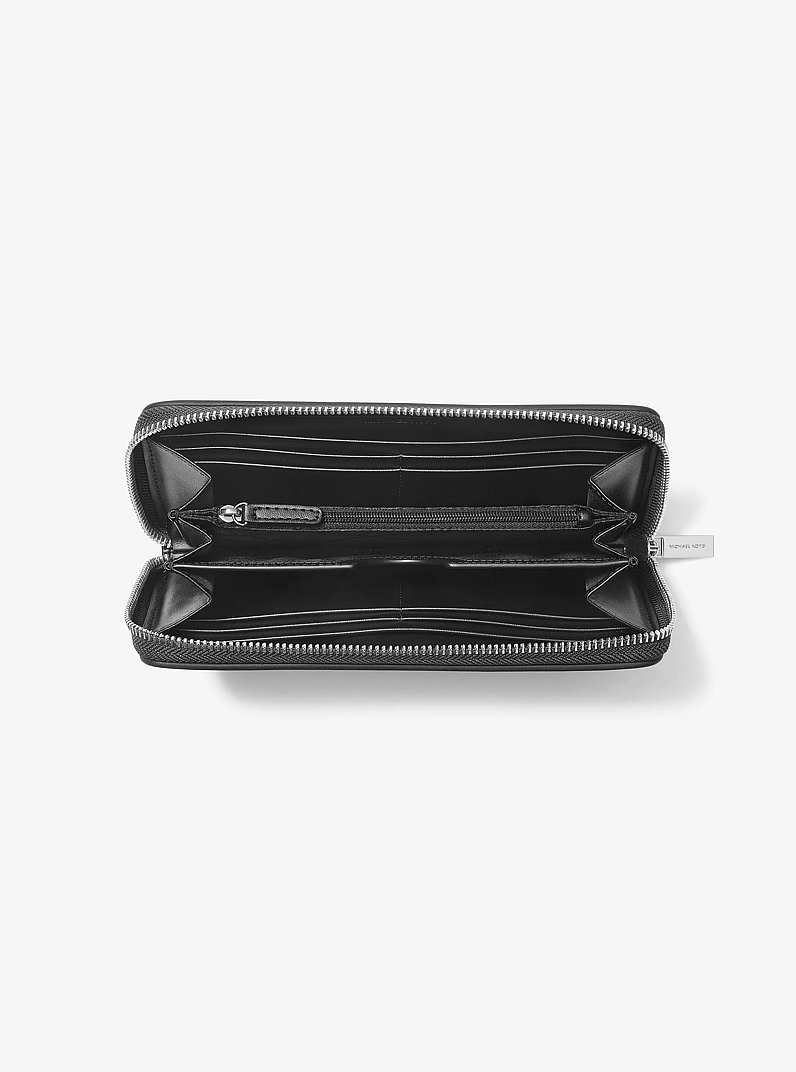 Varick Leather Zip-Around Wallet in BLEU MARINE | Michael Kors
