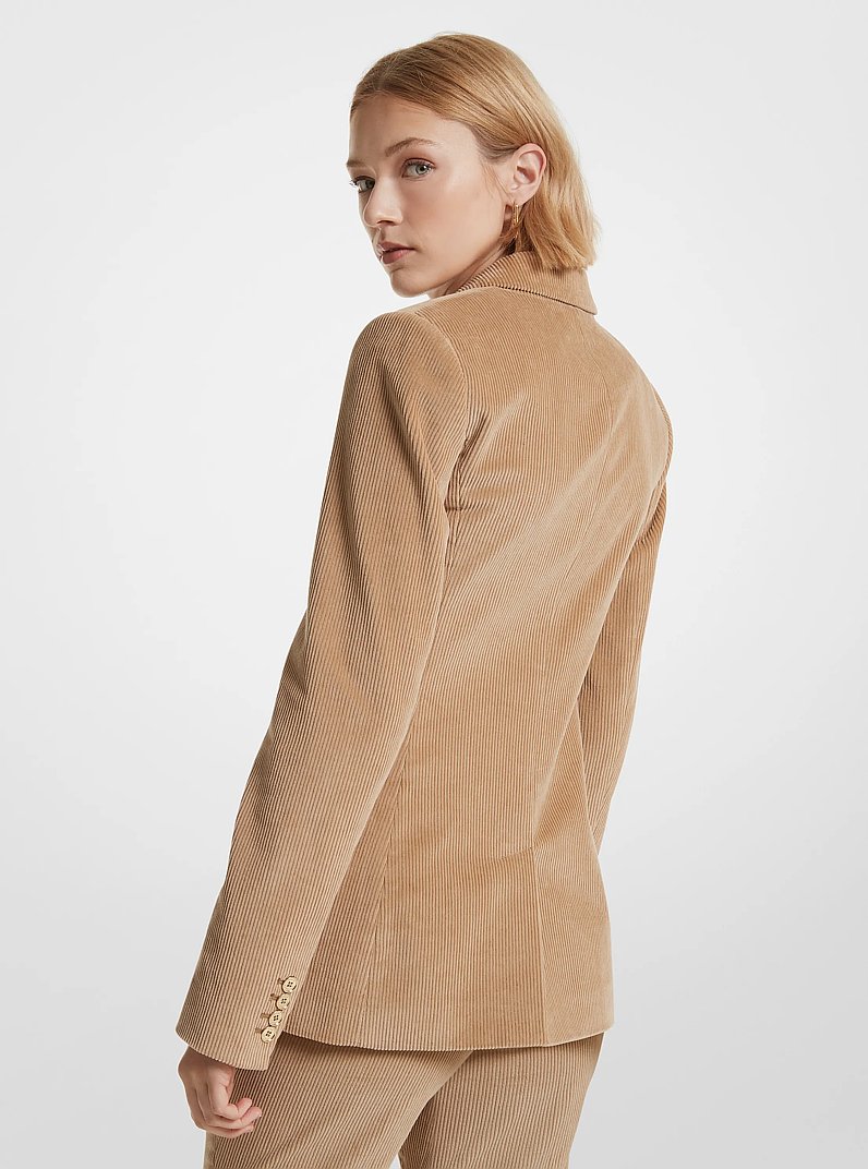 Blazer em bombazina de algod&atilde;o in CAMEL ESCURO | Michael Kors