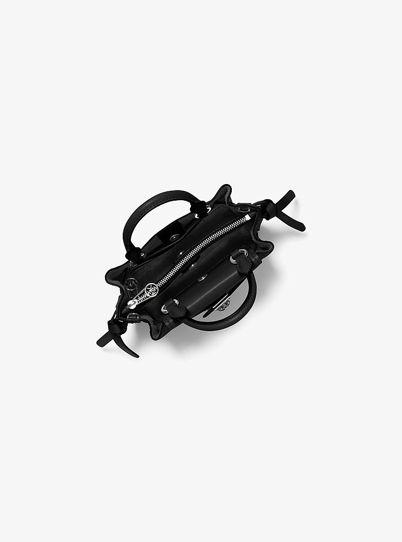 Bolso satchel Hamilton Legacy extrapeque&ntilde;o de piel con tiras decorativas in NEGRO | Michael Kors
