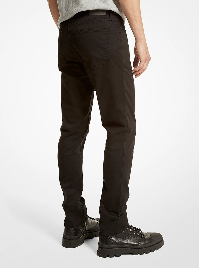 Parker Slim-Fit Stretch-Twill Pants in BLACK | Michael Kors
