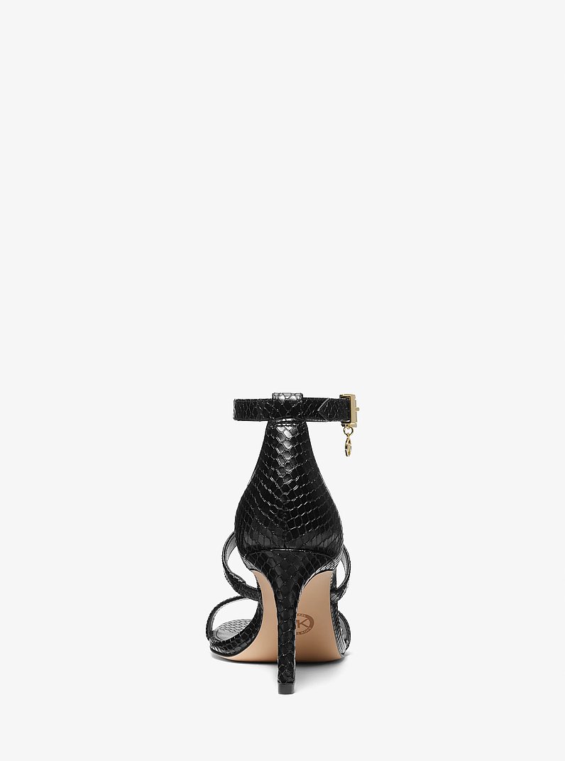 Koda Snake Embossed Leather Sandal