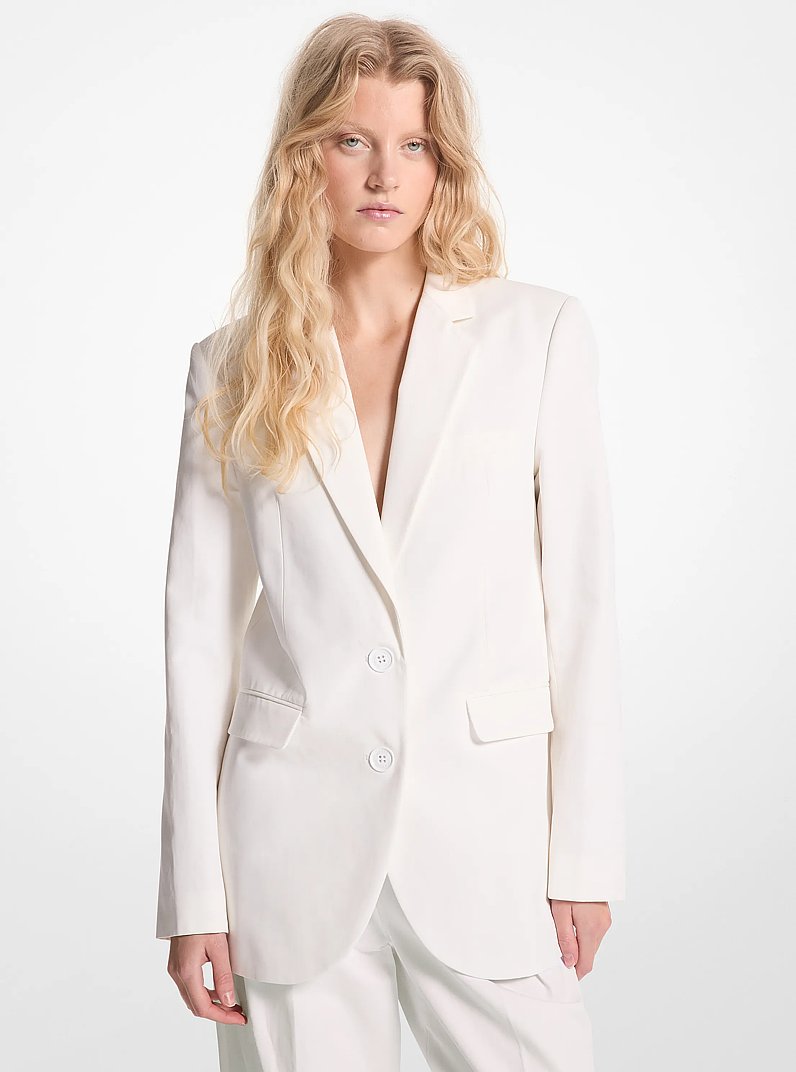 Blazer de sarga de mezcla de algod&oacute;n