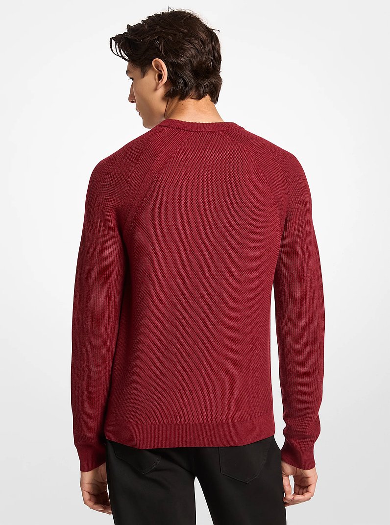 Wool Blend Crewneck Sweater in MAROON | Michael Kors