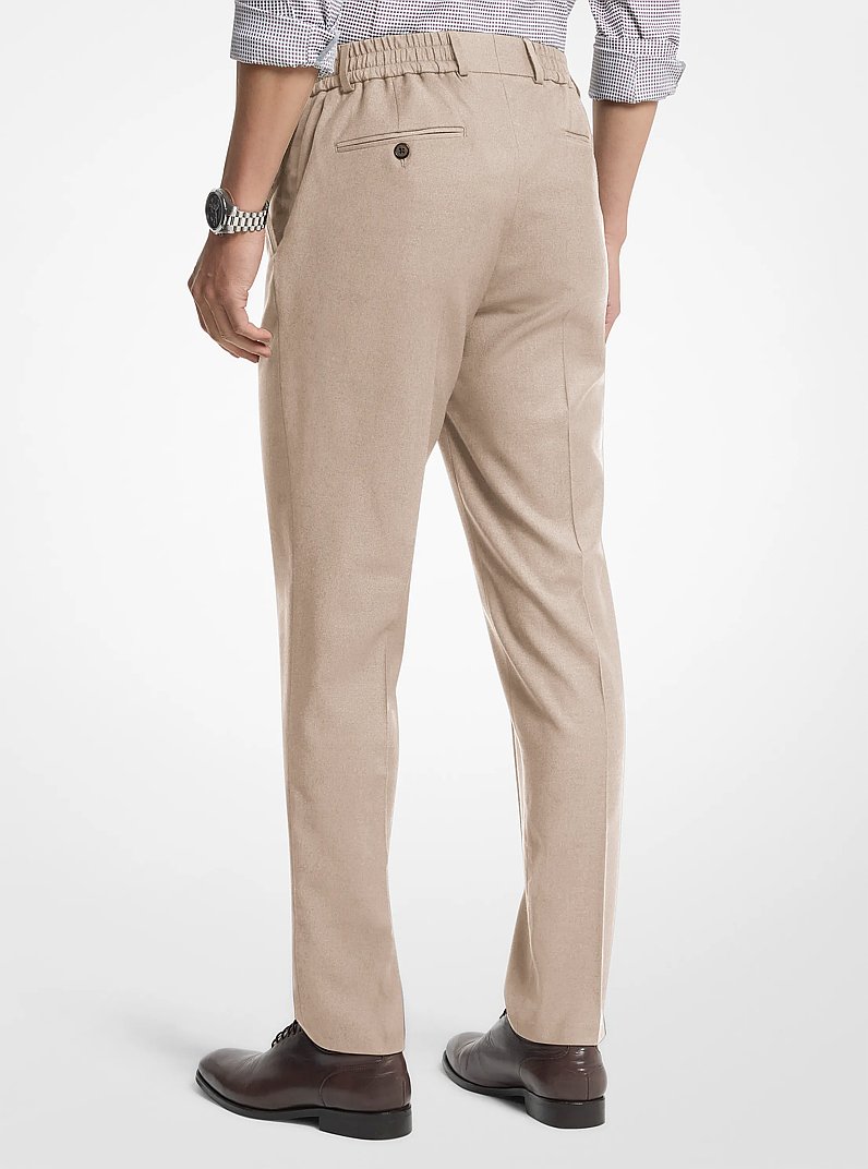 Slim-Fit Wool Blend Pants in BEIGE | Michael Kors