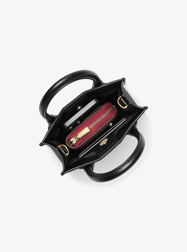 Mercer Extra-Small Pebbled Leather Crossbody Bag in BLACK | Michael Kors