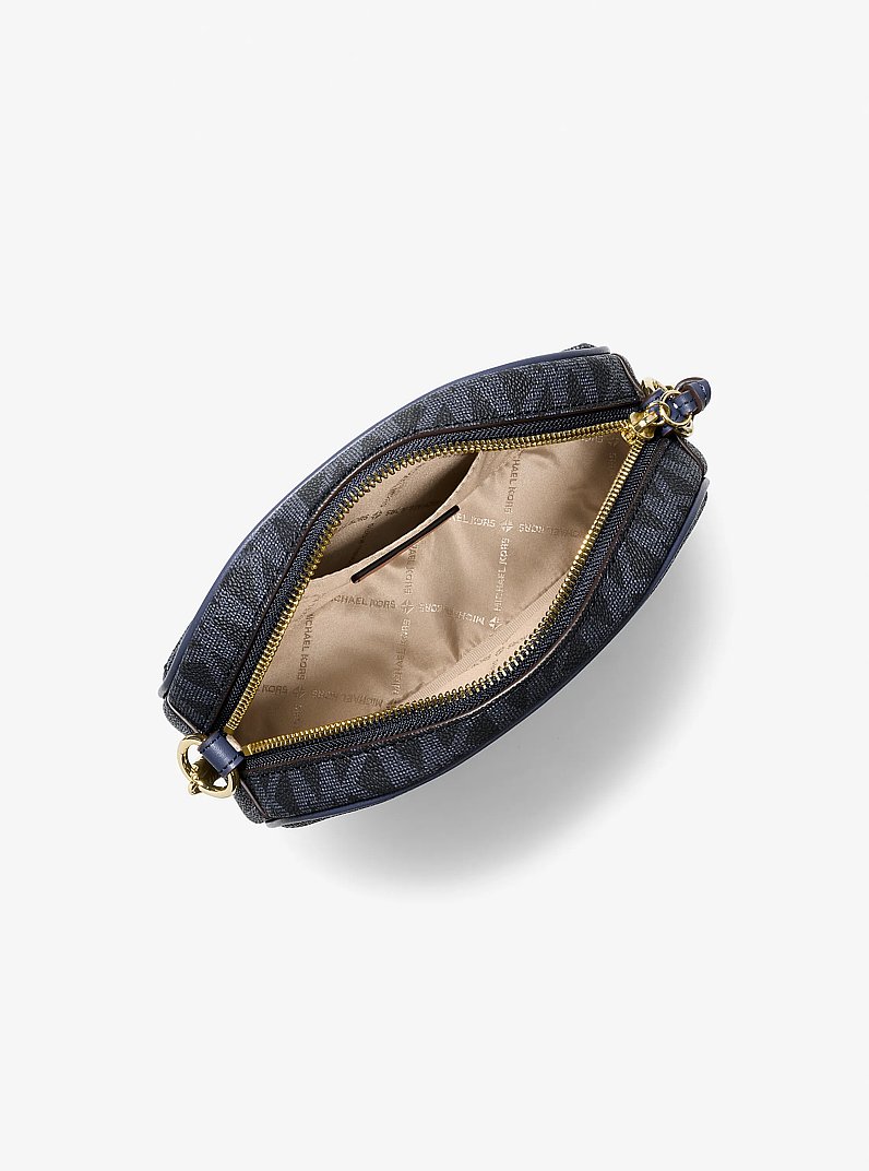 Ovale Umh&auml;ngetasche Jet Set Small mit Signature-Logomuster in ADMIRAL | Michael Kors