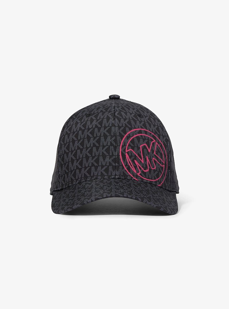 Embellished Signature Logo Baseball Hat in BLACK | Michael Kors