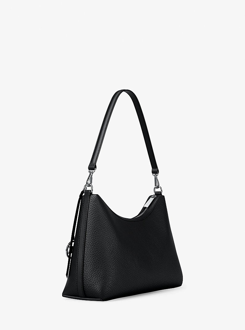Sammy Medium Pebbled Leather Convertible Shoulder Bag in BLACK | Michael Kors