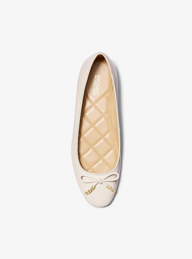 Nori Leather Ballet Flat in LT CREAM | Michael Kors