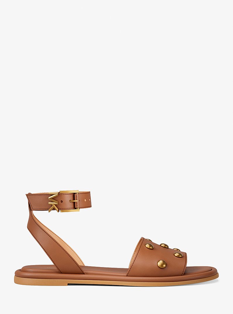 Sandale Rosetta aus Leder mit Nieten in LUGGAGE | Michael Kors