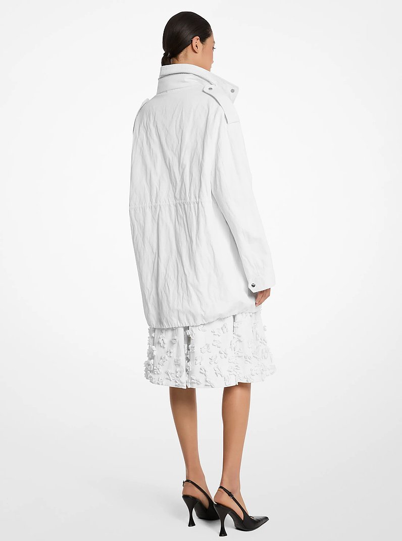 Crushed Cotton Gabardine Oversized Anorak in OPTIC WHITE | Michael Kors
