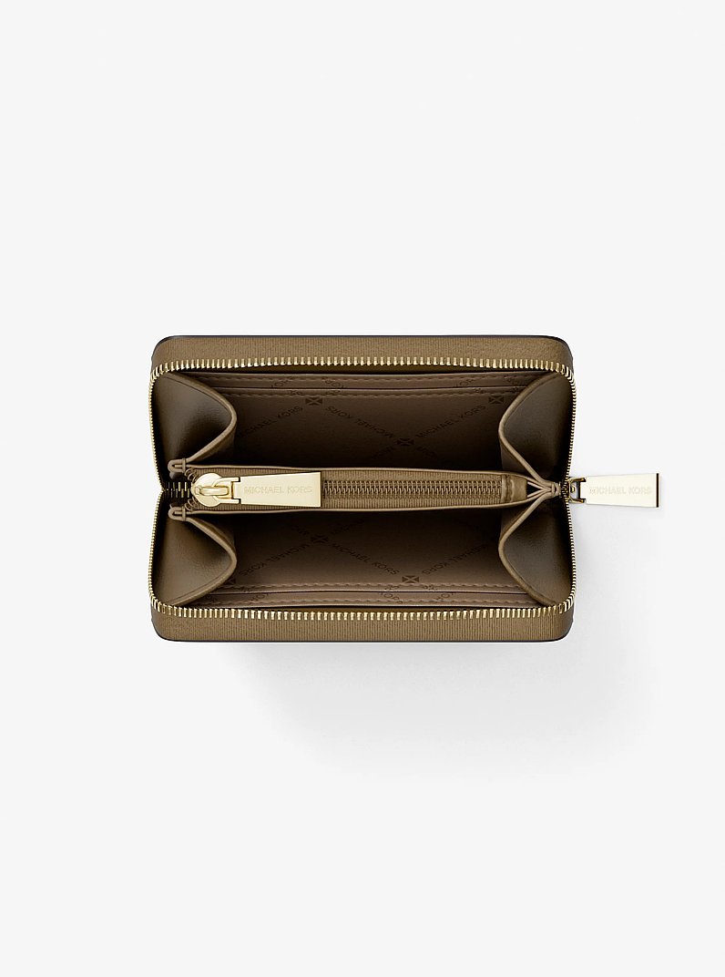 Kartenetui Jet Set Small aus gekrispeltem Leder mit Rundum-Rei&szlig;verschluss in LODEN | Michael Kors